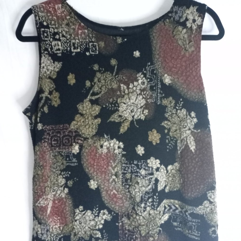 Womens L Strawberries and Flowers Tank Top